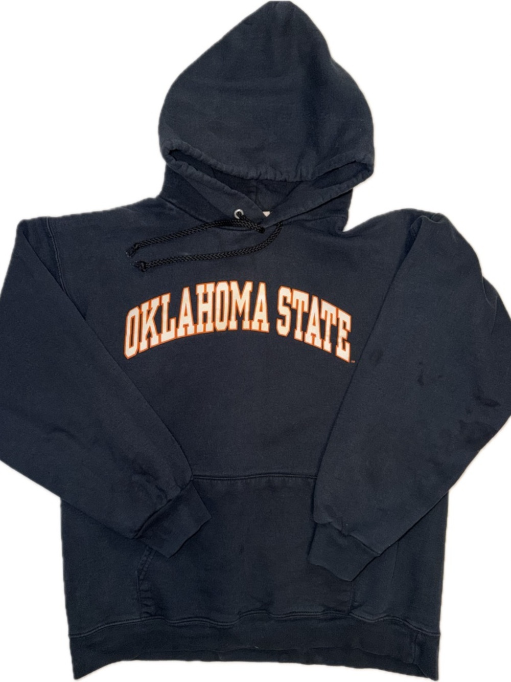 Hanes Oklahoma State Vintage Hoodie Pullover Sweatshirt Cowboys Big XII Black OS